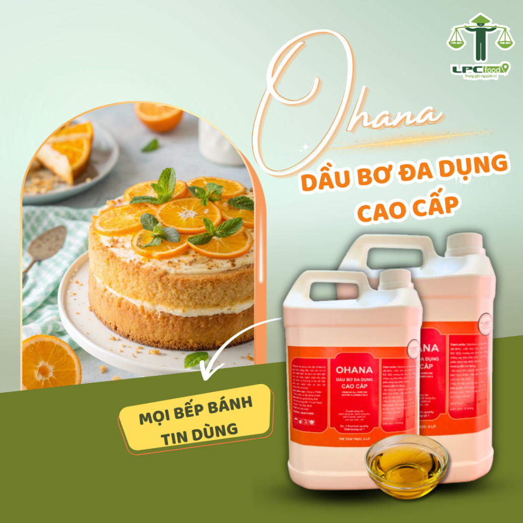 Dầu bơ cao cấp Ohana - 5 lít