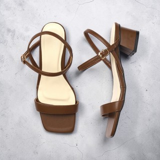 Giày Sandal Cao Gót Nữ 3cm Quai Ngang Pixie H315