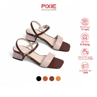 Giày Sandal Cao Gót Nữ 3cm Quai Ngang Pixie H315