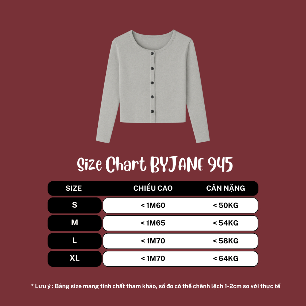 Áo Khoác Cardigan Nữ Dáng Dài Có Cúc Basic Thanh Lịch BYJANE – 945 | BigBuy360 - bigbuy360.vn