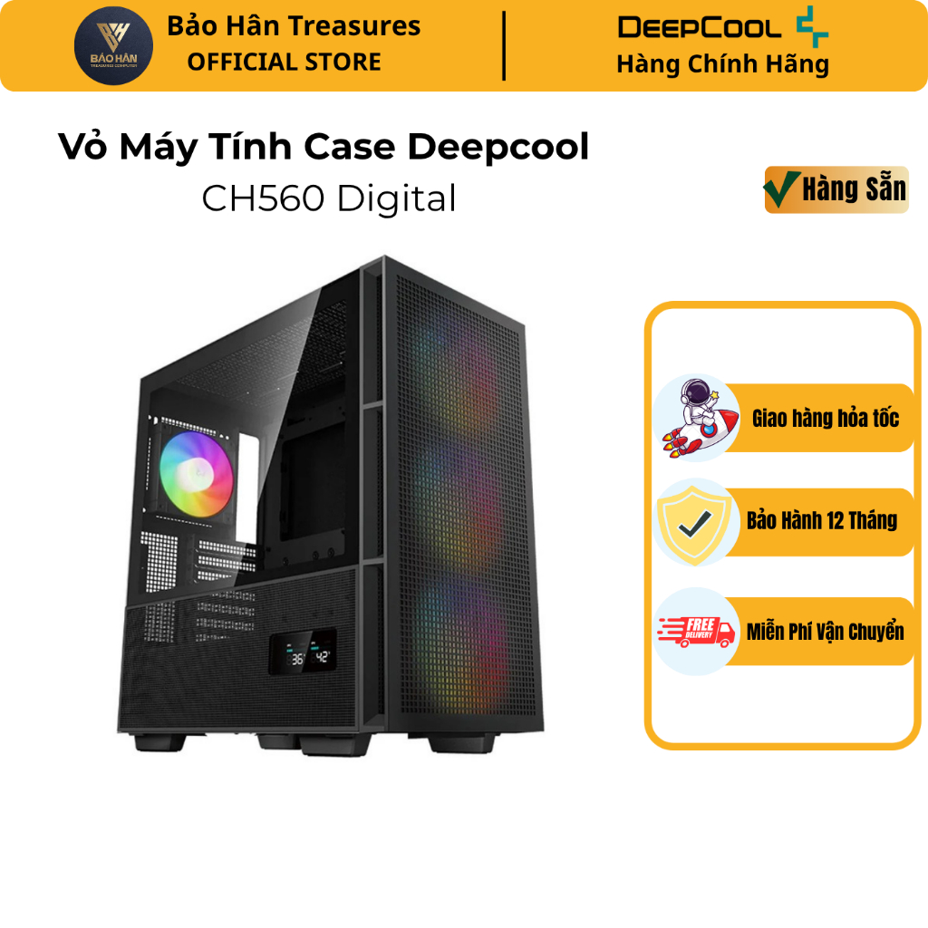 Vỏ Máy Tính Case Deepcool CH560 Digital Black/ White - Hàng Chính Hãng