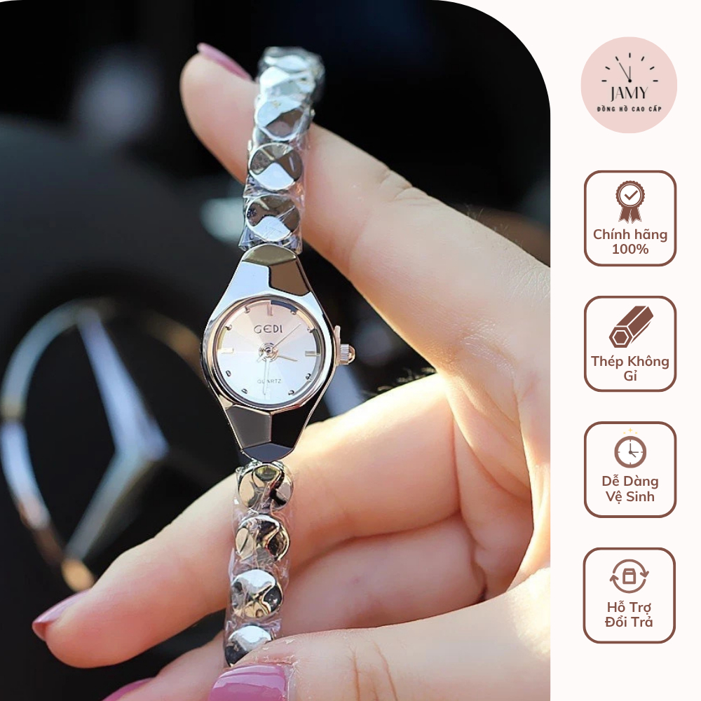 Đồng Hồ Nữ Đeo Tay Gedi Thạch Anh - Pin+ Cắt Mắt - Jamy Watch Women