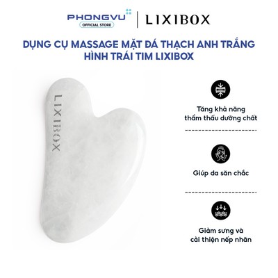 [QUÀ TẶNG] Đá Massage Mặt Thạch Anh Trắng Hình Trái tim Lixibox White Jadee -  Nâng cơ - Săn chắc da