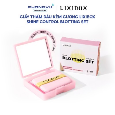 [QUÀ TẶNG] Giấy thấm dầu Lixibox Shine Control Blotting Set Pink - Kèm gương và bông phấn