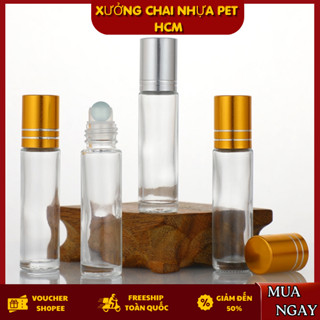 Vỏ Lọ Bi Lăn 10ml Thủy Tinh – Chai Lăn Đựng Tinh Dầu, Nước Hoa, Mỹ Phẩm Mini Cao Cấp