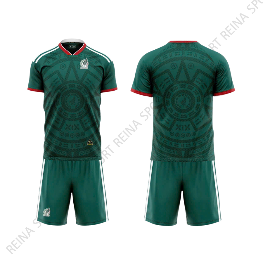 Quần Áo Bóng Đá tuyển Mexico xanh rêu - Vải mè SV- In Tên Số Theo Yêu Cầu REINA SPORT