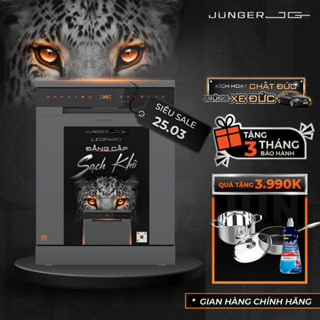[QUÀ 4 TRIỆU + LẮP 0đ] Máy Rửa Chén Bát Junger Leopard JG DWJ-143 15 bộ, Công nghệ AI, Khử Khuẩn UV, Sạch Khô Tuyệt Đối