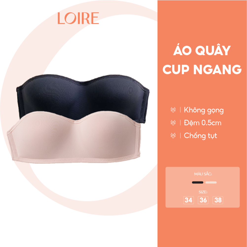 [Hỏa Tốc HN]Áo Quây Cup Ngang Không Gọng Đệm Mỏng 0.5cm Có Viền Silicon Chống Tụt Loirechic BRQ02