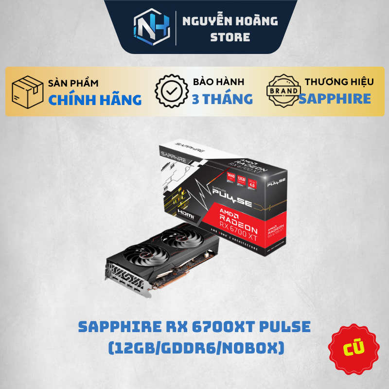 VGA SAPPHIRE RX 6700XT Pulse 12GB cũ