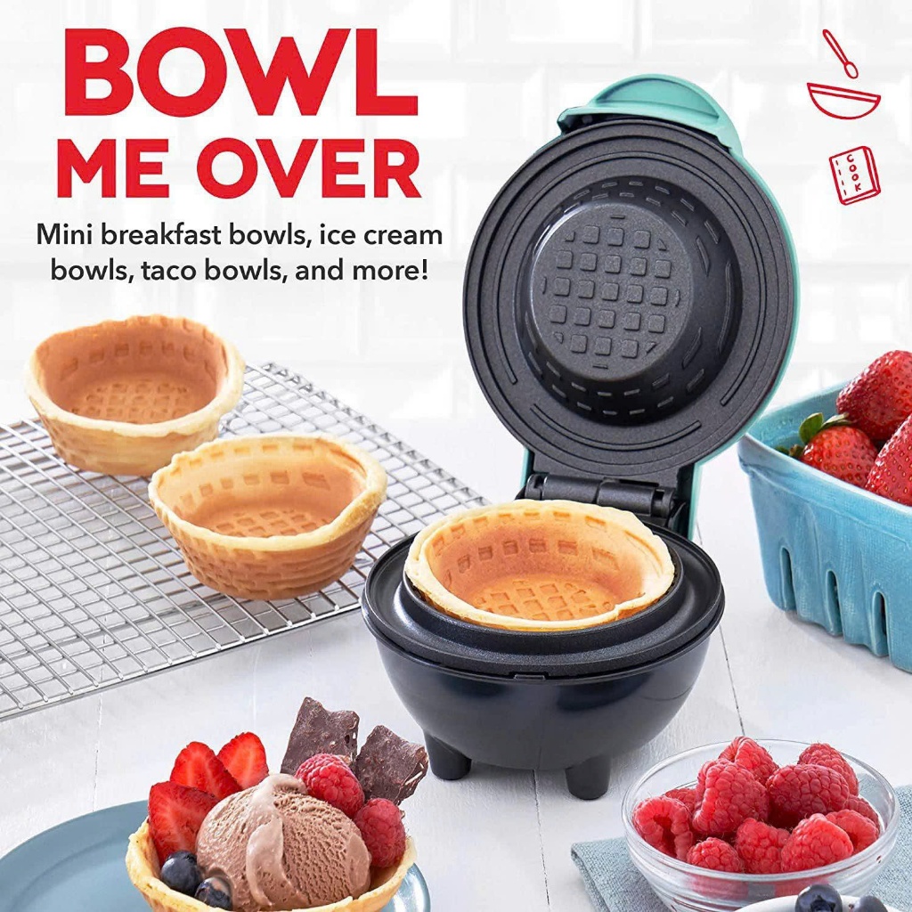 Máy làm bánh kẹp hình chén , làm bát waffle,  nướng bánh waffle bowl