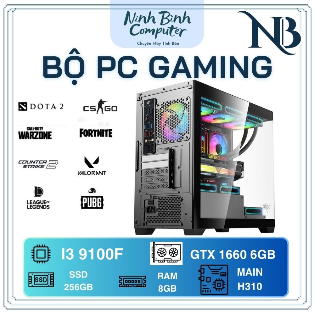 Bộ Máy Tính Chiến Game Main B360 | CPU i3 9100F | Ram 8GB | VGA Nhiều lựa chọn ạ
