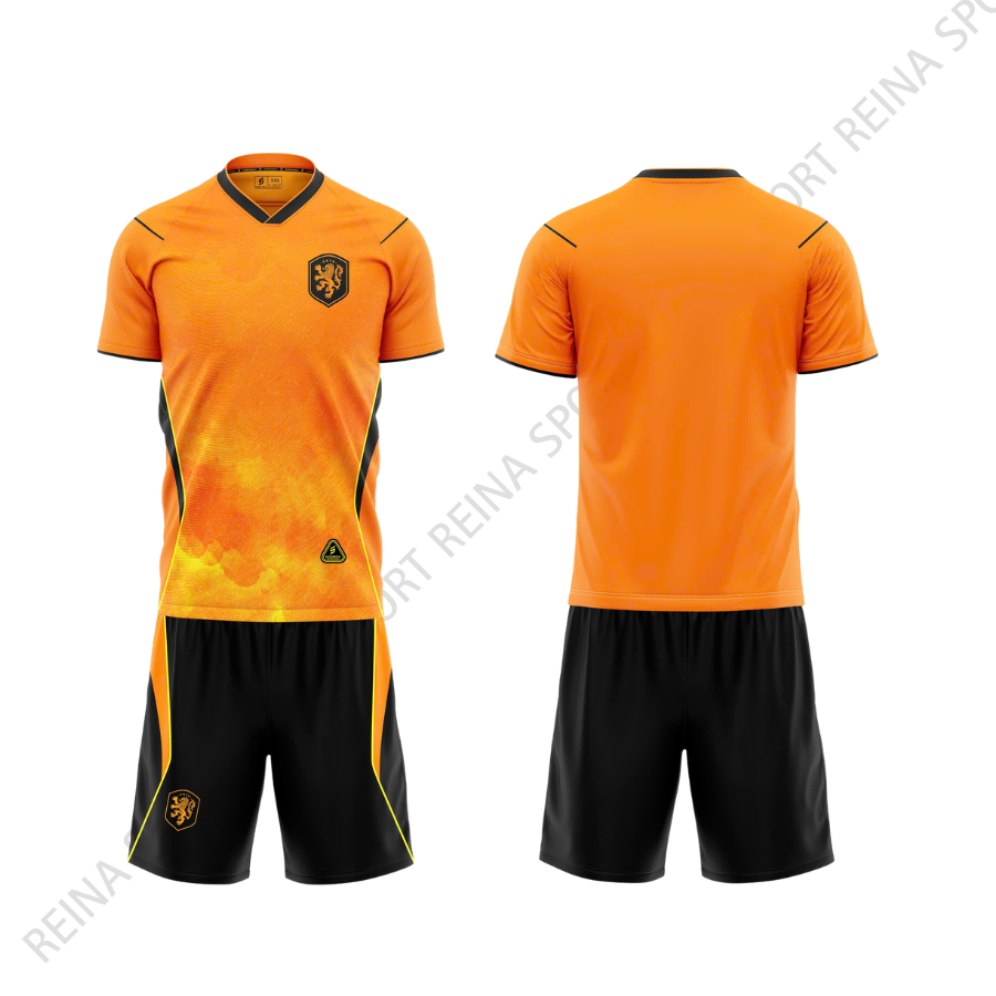 Quần Áo Bóng Đá tuyển Hà Lan cam - Vải mè SV- In Tên Số Theo Yêu Cầu REINA SPORT