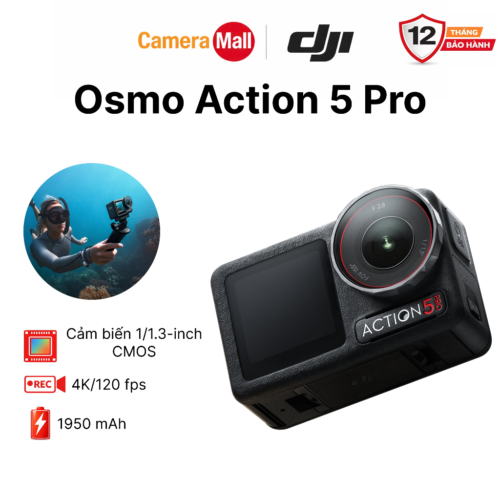 DJI Osmo Action 5 Pro Standard Combo - Hàng Chính Hãng (BH 12 Tháng)
