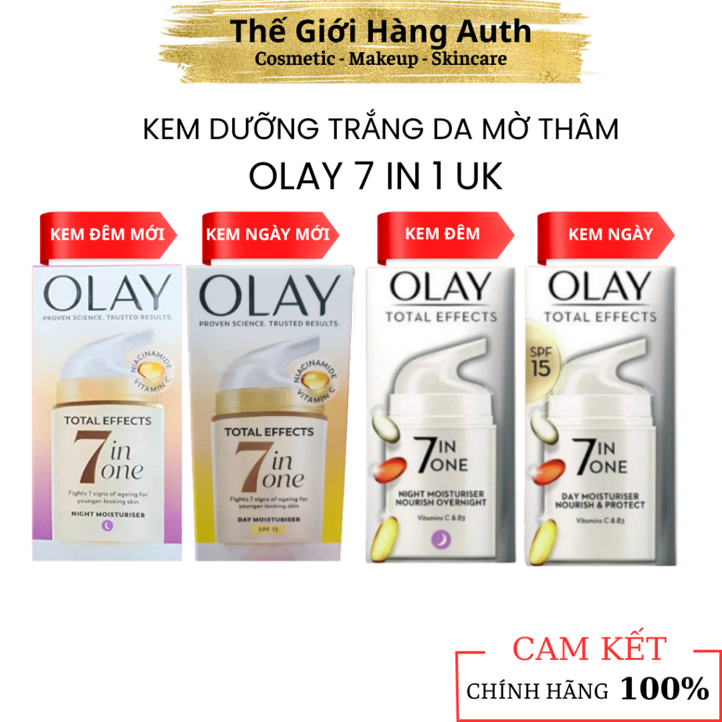 Kem Dưỡng Trắng Da OLAY 7 IN 1 Ngày Và Đêm Bản UK Mẫu Mới