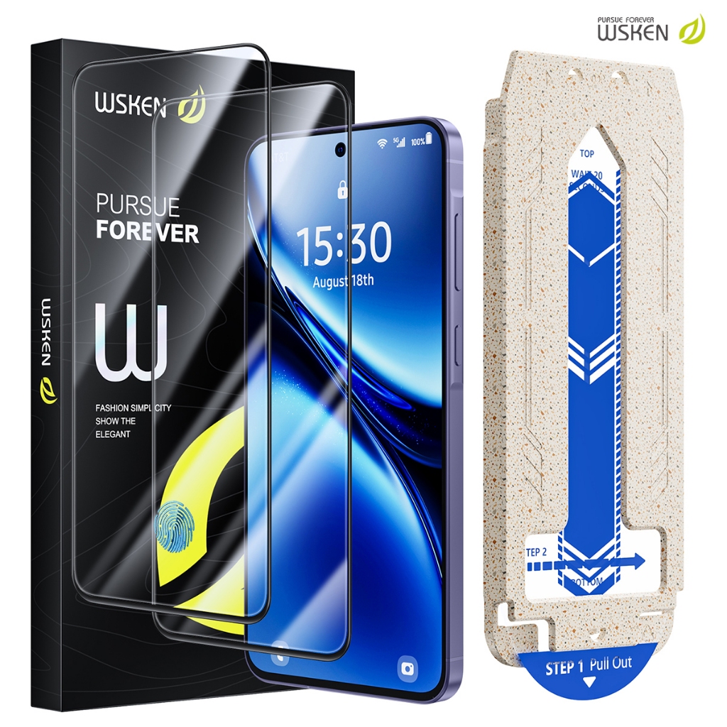 WSKEN Samsung A57 kính cường lực Tấm bảo vệ màn hình   Che phủ toàn màn hình, chống vỡ và chống va đ