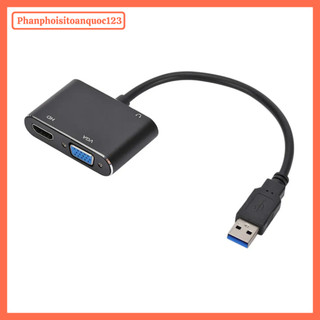 Cáp Chuyển Đổi USB 3.0 Sang HDMI/VGA – Hỗ Trợ Full HD 1080P – Tương Thích Windows, Mac