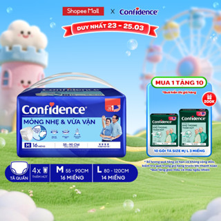 Tã quần người lớn CONFIDENCE SLIM&FIT size M/L gói 16/14 miếng (Hàng cộng miếng tùy theo CTKM)