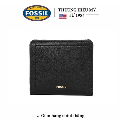 Ví nữ ngắn da thật Fossil Logan SL7829001 màu đen gập đôi cao cấp chính hãng tích hợp bảo mật RFID
