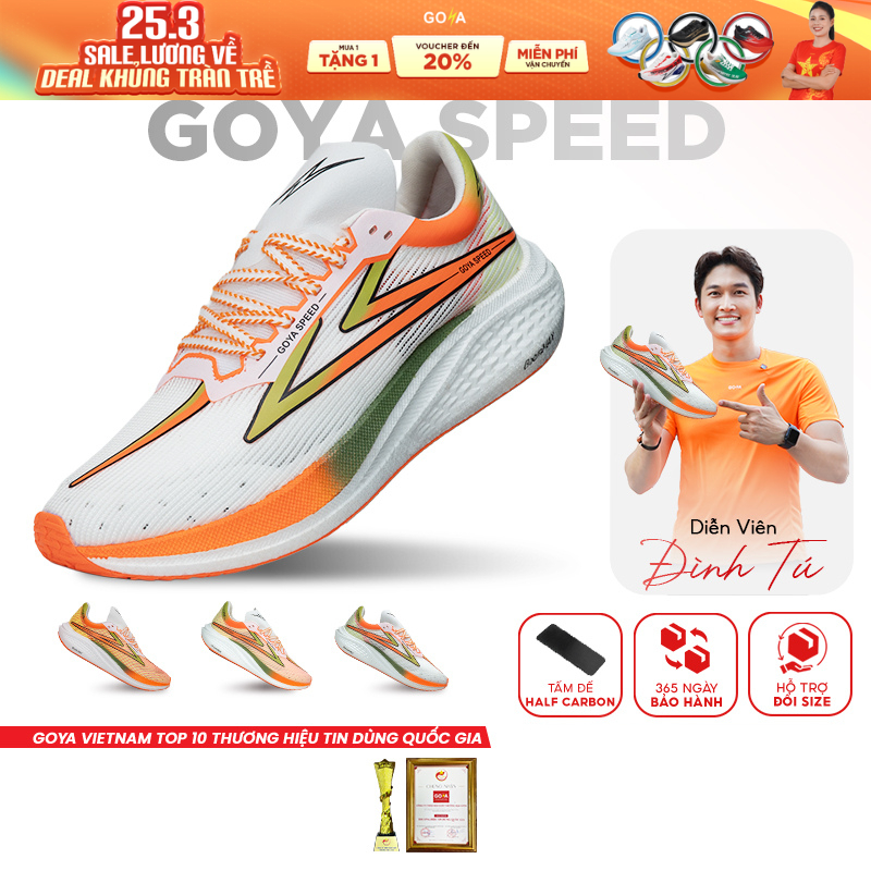 Giày thể thao chạy bộ đế Carbon nam nữ GOYA SPEED đế Carbon năm 2026 - Trợ lực mạnh mẽ, siêu nhẹ