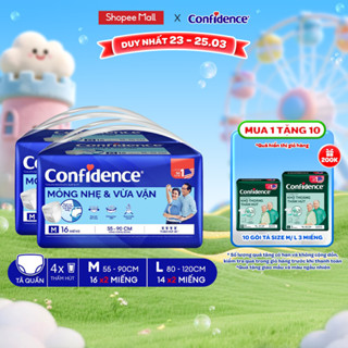 Combo 2 Tã quần người lớn CONFIDENCE SLIM&FIT size M/L gói 16/14 miếng (Hàng cộng miếng tùy theo CTKM)