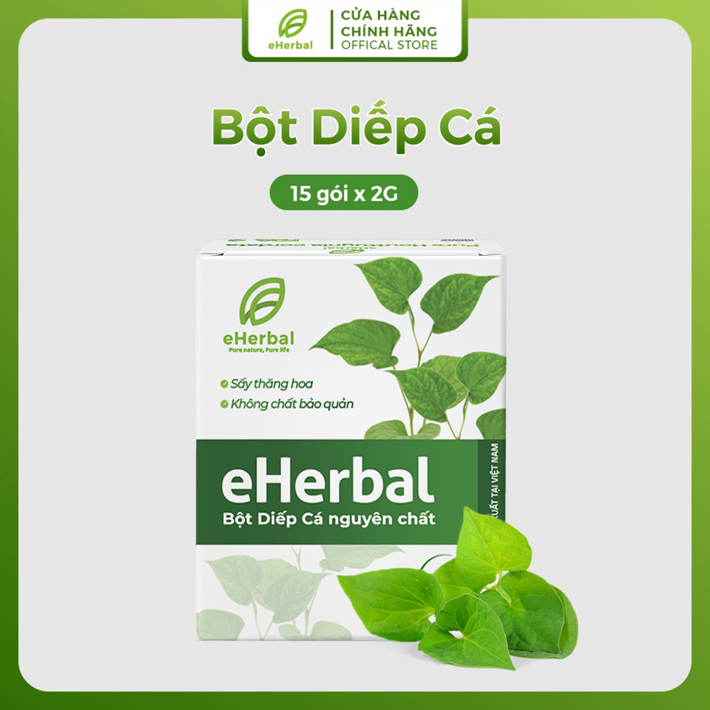 Bột Diếp Cá Nguyên Chất Eherbal Sấy Thăng Hoa (15 gói x 2g)
