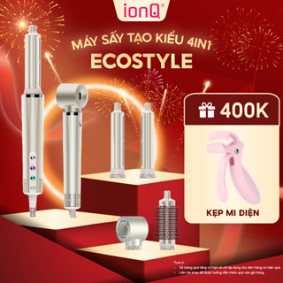 [TẶNG HỘP QUÀ] Máy sấy tóc ion âm tạo kiểu ionQ Ecostyle 4 trong 1 tốc độ cao nhanh khô bảo vệ tóc bóng mượt