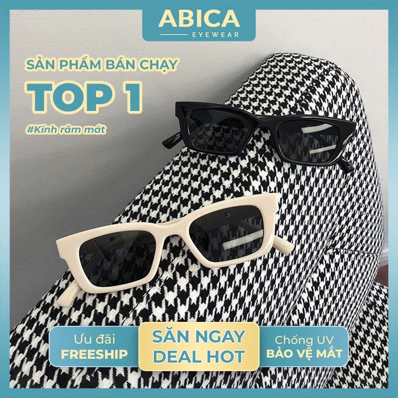 Mắt kính râm mát nữ nam,kính mắt thời trang phong cách Hàn Quốc chống tia UV giá rẻ chụp ảnh selfie ABICA 203