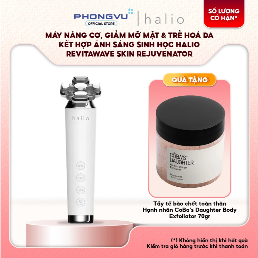 Máy nâng cơ & Massage Halio RevitaWave Skin Rejuvenator - Công nghệ RF/EMS - Trẻ hóa da - Bảo hành 1