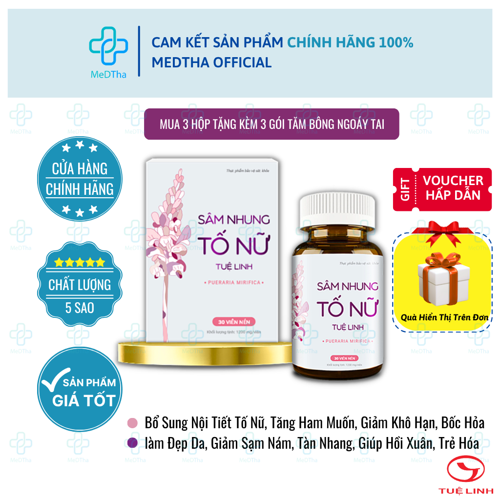 Sâm Nhung Tố Nữ Tuệ Linh - Làm Đẹp Da, Giảm Thâm Nám, Chống Lão Hóa Da, Bổ Sung Nội Tiết Tố Nữ