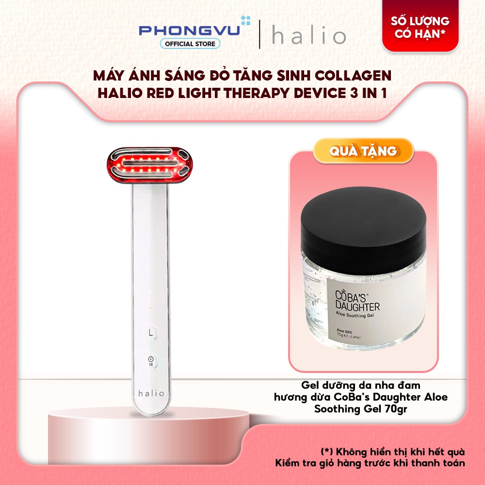Máy Ánh Sáng Đỏ Tăng Sinh Collagen Halio Red Light Therapy Device 3 In 1 - Nâng cơ EMS - Bảo hành 12