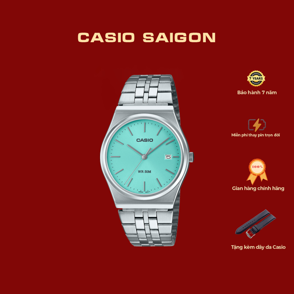 (Chính Hãng) Casio Nam MTP-B145D-2A1 Tiffany - Bảo Hành 7 Năm