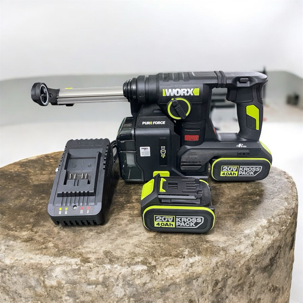 Máy khoan bê tông WORX WU384 kèm hút bụi WA1602 chính hãng