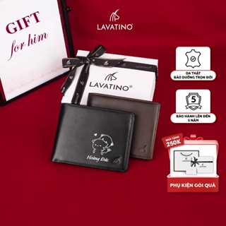 (CÓ KHẮC TÊN) Ví Nam Khắc Tên Theo Yêu Cầu Cao Cấp Da Bò Pullup, Đựng Giấy Tờ Cũ Chính Hãng Lavatino - WB24