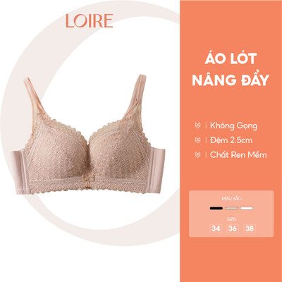 Áo Lót Ren Nâng Ngực Đệm Dày 3cm Quyến Rũ Tạo Form Nâng Đẩy Thoải Mái Loirechic BRPU124