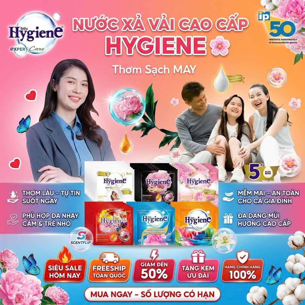 Combo 10 gói Nước Xả Vải Hygiene ( 20ml/ gói) SX tại VN #hygien #thailan #hygiene #sale