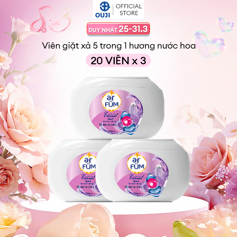 Combo 3 Hộp Viên giặt Quần áo arFUM 5 trong 1 tinh dầu nước hoa - (Hộp 20 viên)