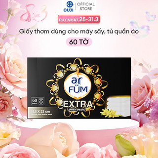 Giấy Thơm Arfum Black Edition Làm Mềm Vải Và Chống Tĩnh Điện, Khử Mùi Tủ Giày, Tủ Quần Áo (60 Tờ/ Hộp)