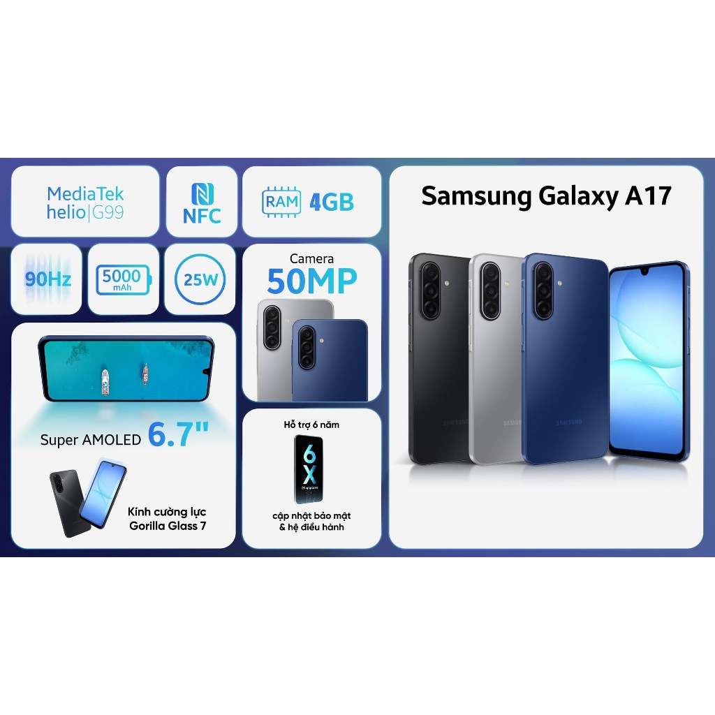 Điện thoại Samsung Galaxy A17 4GB/128GB