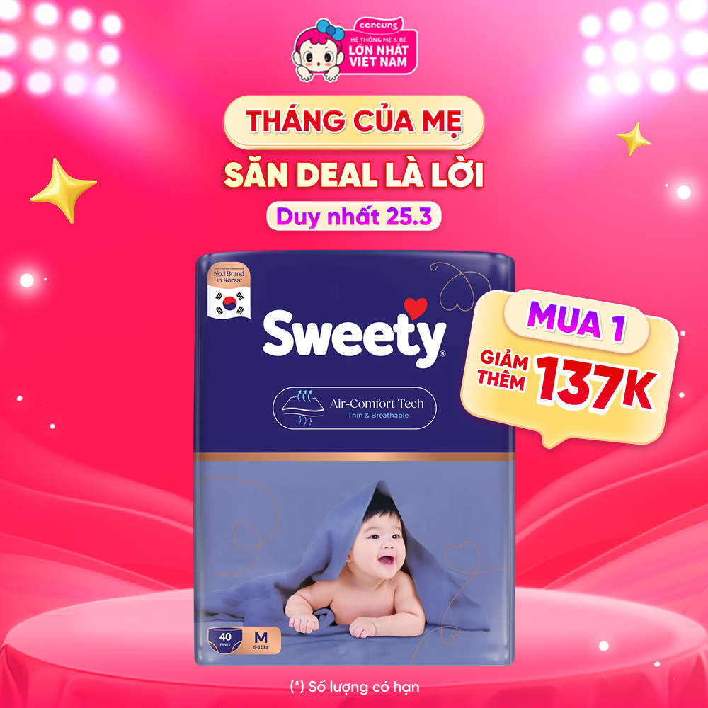 Tã quần Sweety cỡ M 40 miếng - concung