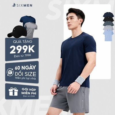 Áo thun thể thao cao cấp SIXMEN - Màu Xám - Thoáng mát, thấm hút, chống nhăn, thoải mái