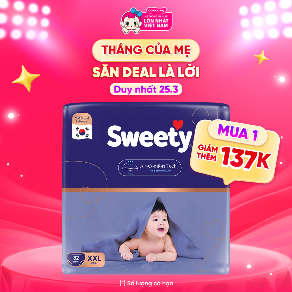 Tã quần Sweety cỡ XXL 32 miếng - concung