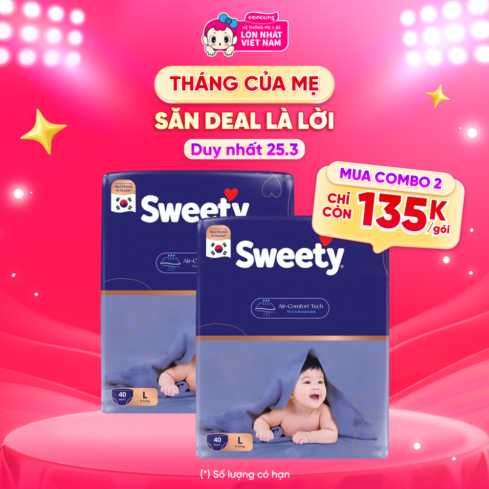 Combo 2 Tã quần Sweety cỡ L 40 miếng