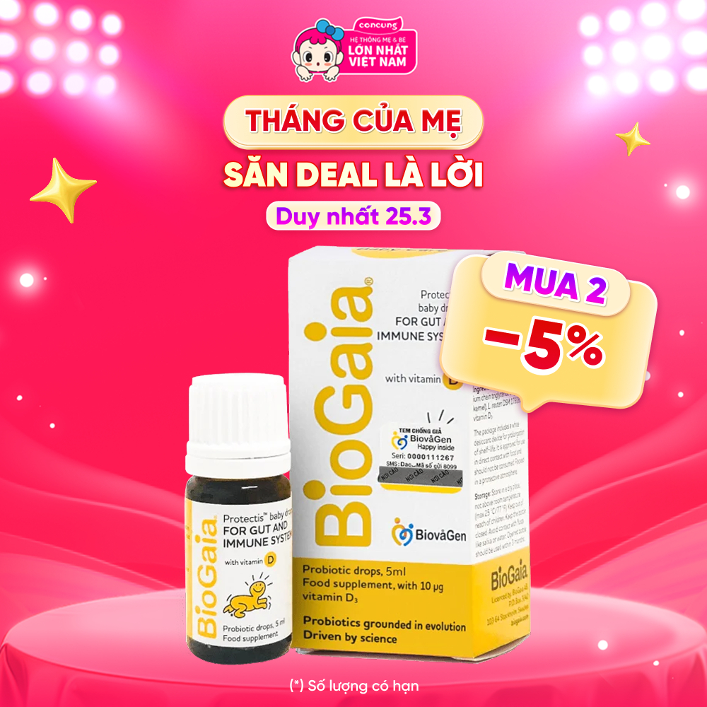 Men vi sinh BioGaia Protectis + Vitamin D3 5ml - concung