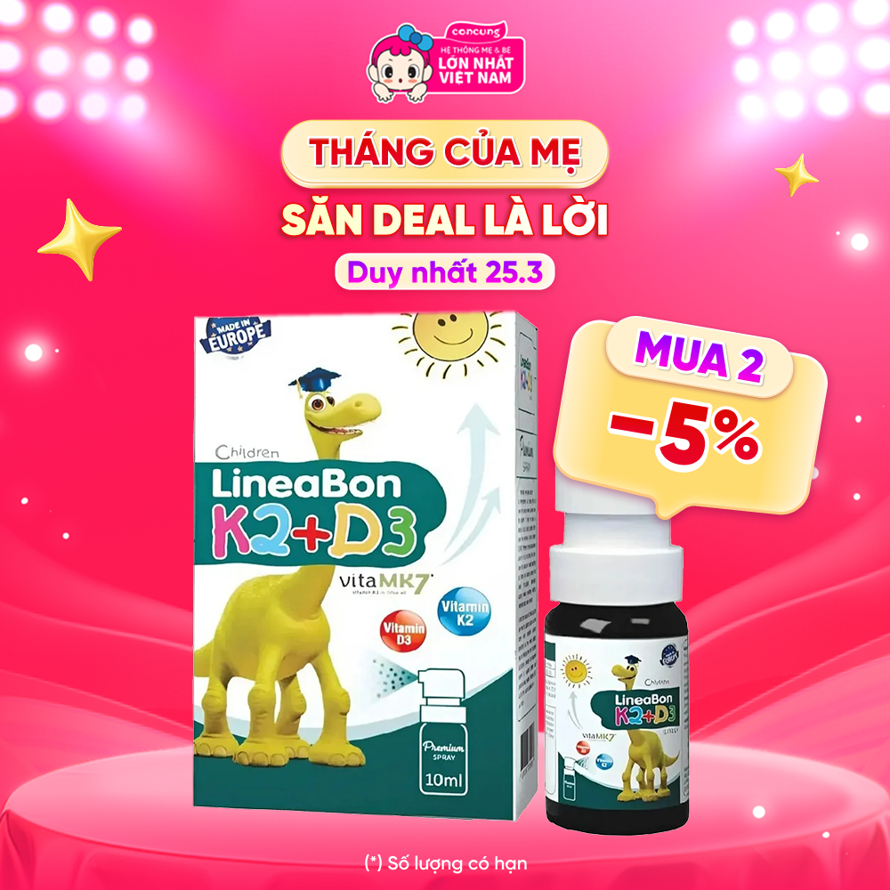 Thực phẩm bảo vệ sức khỏe LineaBon K2+D3 Spray dạng xịt - concung