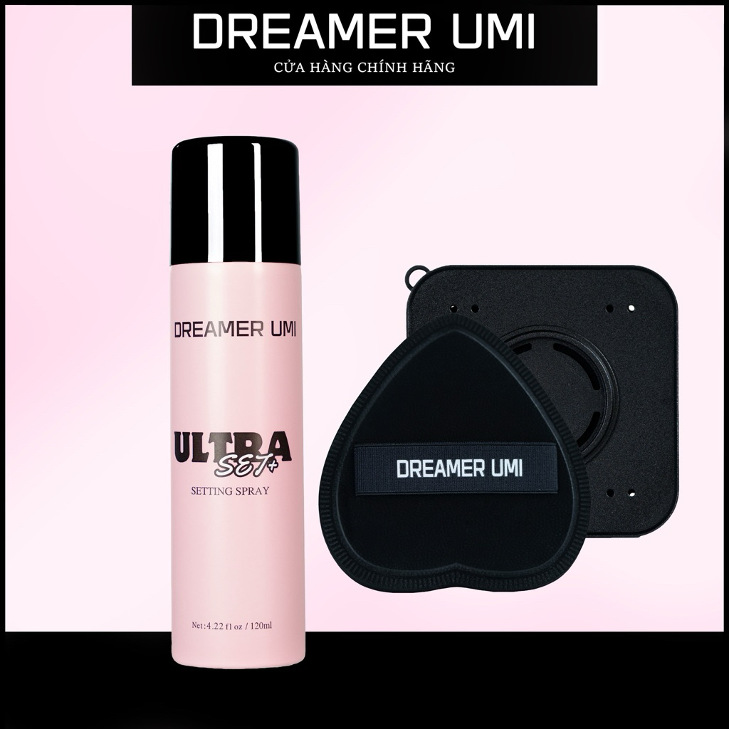 COMBO 1 Xịt khoá nền Dreamer Umi Ultra Set+ và Bông Mút Tán Nền Dreamer Umi + Kèm Hộp Đựng