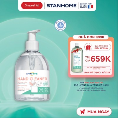 Gel rửa tay diệt khuẩn Stanhome Hand Cleaner cho da nhạy cảm, không gây khô da, không kích ứng da tay