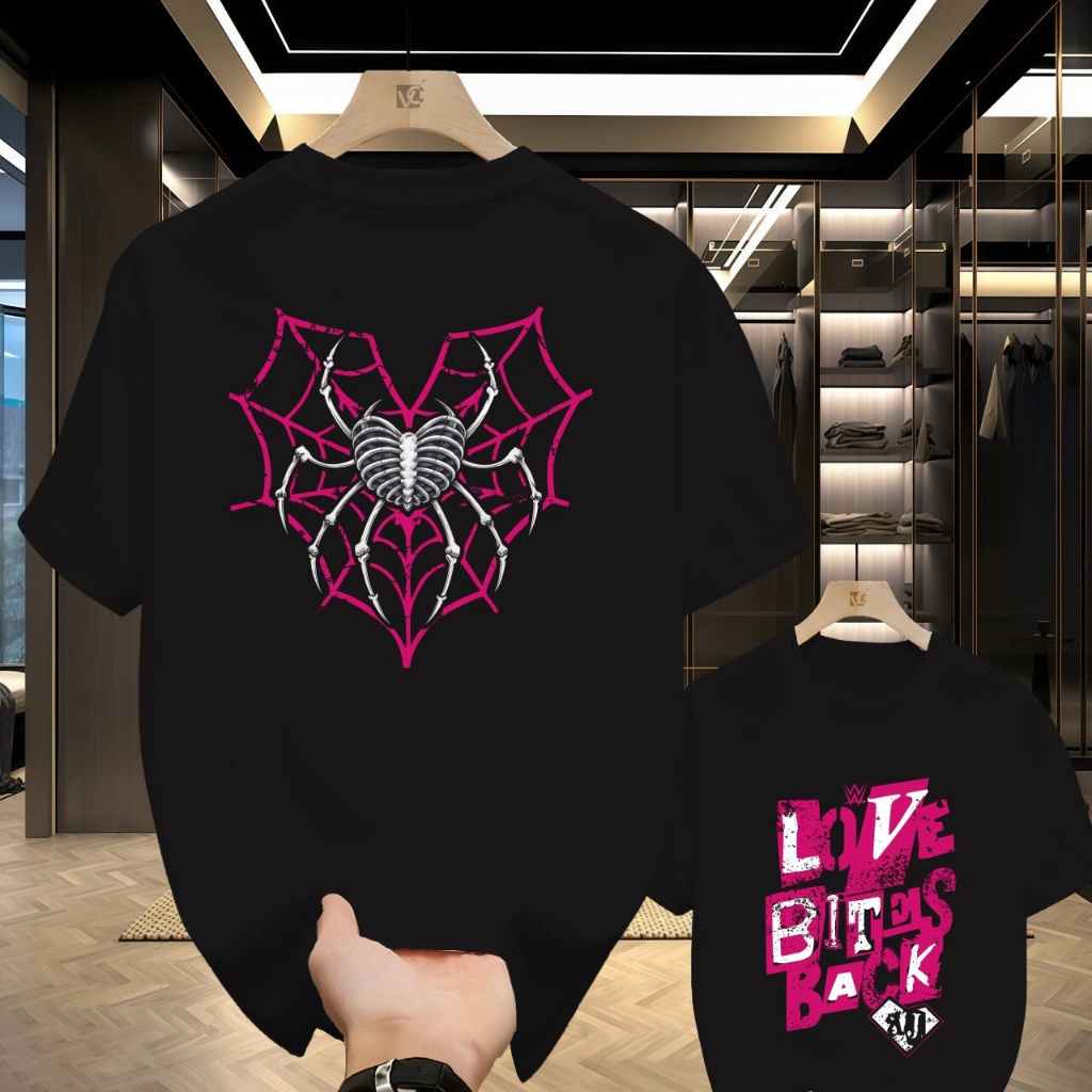 Áo thun cổ tròn tay ngắn AJ Lee Love Bites Spider Web 2026