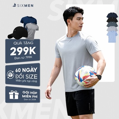 Áo thun thể thao cao cấp SIXMEN - Màu Xám - Thoáng mát, thấm hút, chống nhăn, thoải mái