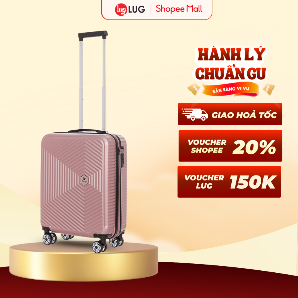 Vali Du Lịch LUG Aber AB1195 Vali Kéo Size 20 Nhựa ABS Hạn Chế Trầy Xước - Kiểu dáng thời trang