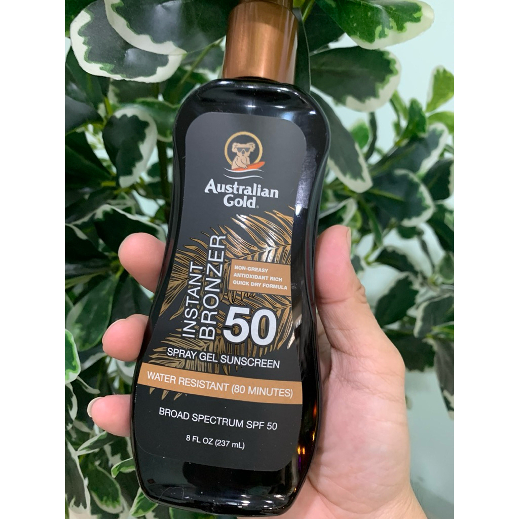Dầu phơi nắng Australian Gold INSTANT BRONZERSPRAY GEL SUNSCREEN 237ml